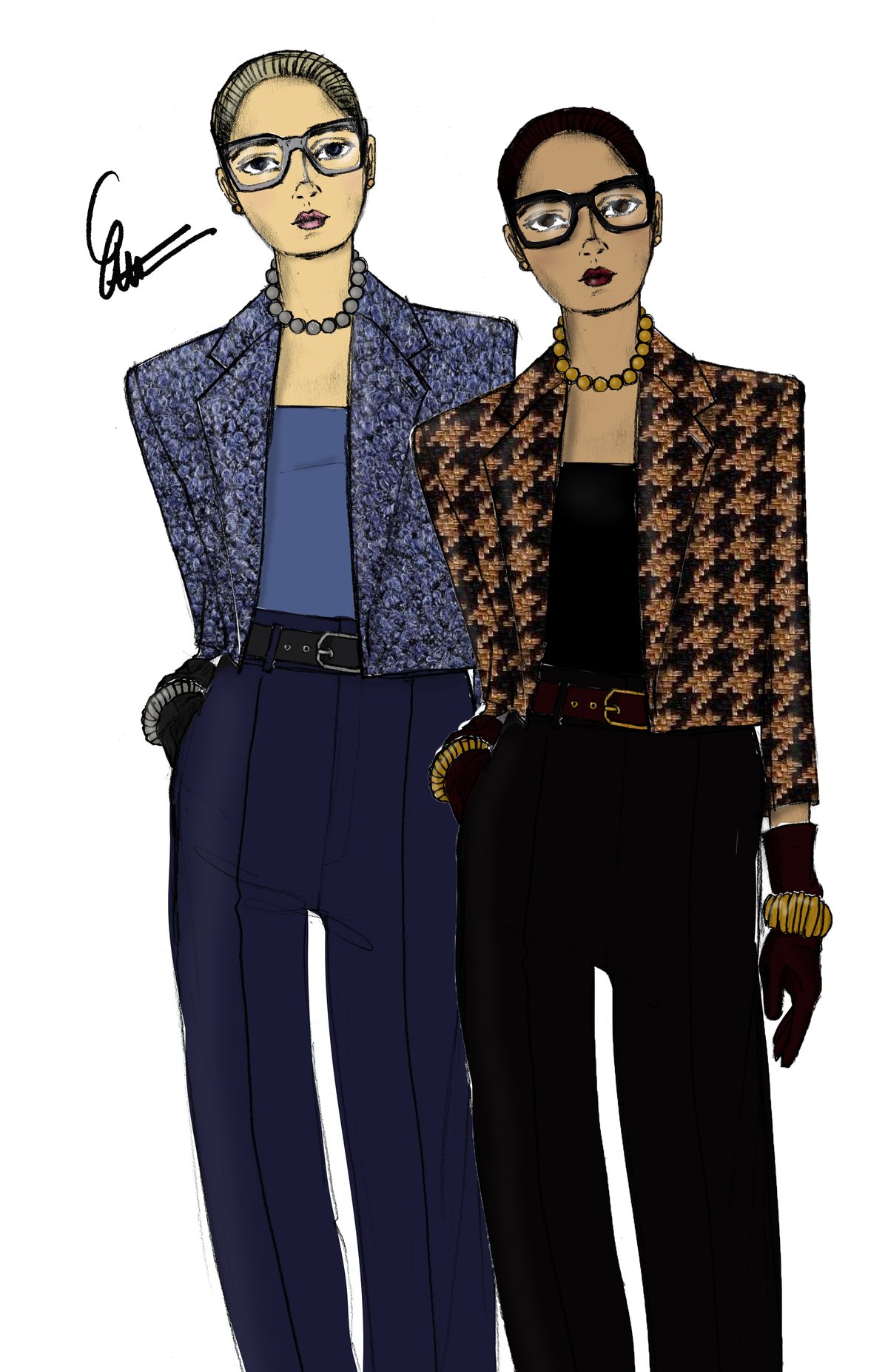 Fashion illustration by Estyn Elan